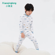 小青龍新款兒童內衣套裝純棉春秋長(cháng)袖男女寶寶秋衣褲套裝 藍色汽車(chē)（男寶寶） 140 (建議130-140cm)