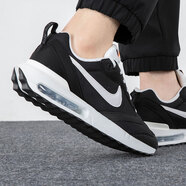 耐克（NIKE）男鞋春季新款男士運動(dòng)休閑鞋子AIR MAX氣墊鞋緩震透氣跑步鞋子男 黑白 /后掌氣墊 40.5