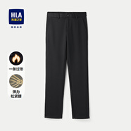 HLA海瀾之家休閑褲25新一條過冬保暖彈力松緊腰褲子男冬休閑褲子男士 黑色花紋T7 165/72A 29推薦107~112斤