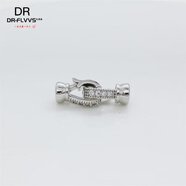 胖東來(lái)同款純銀扣頭925鍍銀鑲鉆珍珠水晶手串扣子項鏈孔雙排孔八 白金色對扣 一套