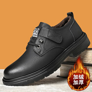 羅蘭船長【原裝直郵 官方名品】【精選牛皮 加絨可選】休閑工裝鞋馬丁靴 黑色-加絨款 43 標準皮鞋尺碼