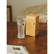 阿德利亞日本石塚硝子丸紋櫻花磨砂啤酒杯威士忌杯玻璃杯單杯禮盒裝 波千鳥(niǎo)啤酒杯（高款單杯）