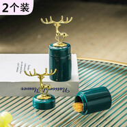 灝南 陶瓷ins牙簽筒桶創(chuàng)意家用個(gè)性棉簽盒棉簽棒時(shí)尚北歐式輕奢收納罐 2個(gè)綠色牙簽筒