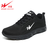 雙星八特運動鞋男款春夏季透氣網(wǎng)面阿甘鞋防滑軟底休閑男鞋輕便跑步鞋 全黑 網(wǎng)面夏款66012 39碼/24.5cm