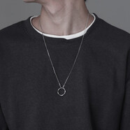 戚小米七美德項鏈男潮韓版嘻哈學(xué)生戒指吊墜個(gè)性鎖骨鏈百搭情侶款毛衣鏈