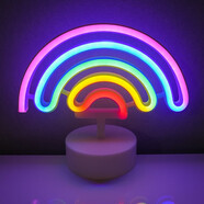 溫柔的太陽霓虹燈臥室小臺燈led擺件裝飾燈布置ins電競燈酒吧氛圍燈卡通創(chuàng)意 彩虹底座款