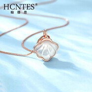 翰德思（HCNTES）一貝子一輩子項(xiàng)鏈女士銀小裙子鎖骨鏈異地戀生日禮物情人節(jié)禮物 一“貝”子項(xiàng)鏈（金色）