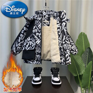 迪士尼（Disney）男童派克服22新款洋氣寶寶冬裝加絨棉襖兒童韓范加厚保暖棉服外套 黑白 【收藏優(yōu)先發(fā)貨】 90 【建議身高85左右】