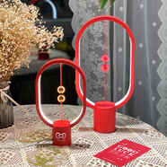 ZAN DESIGN 平衡燈床頭燈結婚臺燈長(cháng)明燈陪嫁燈送閨蜜新人創(chuàng  )意定制結婚禮物 提香紅【充電專(zhuān)業(yè)版】