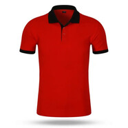 木脈  polo定制工作服定制印字印logo男女短袖POLO企業(yè)文化衫廣告衫服務員班服t恤定做diy 紅T黑領 XXXL