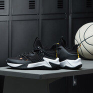 喬丹QIAODAN籃球鞋男耐磨減震專(zhuān)業(yè)戰靴籃球運動(dòng)鞋男 黑色/明黃【破影】 43