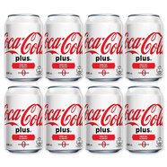 可口可樂（Coca-Cola）【新日期】香港進(jìn)口ins網(wǎng)紅飲料可口可樂330ml罐裝 8罐零度plus可口可樂(白罐)