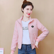 夢史怡短款風衣女小個子外套2021新款時尚百搭寬松夾克女 粉色-常規(guī)款 M 【80-100斤左右】