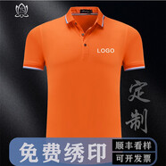 柚衫 polo工作服訂制廣告衫公司企業(yè)服團(tuán)建夏季短袖定制翻領(lǐng)t恤印logo 橙色 4XL