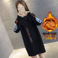 加絨很仙的網(wǎng)紅中長(zhǎng)款毛衣女新款秋冬季加厚寬松百搭高領(lǐng)打底衫 黑色(加絨加厚) S 80-95斤