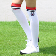 PGM 高爾夫襪子 女士防曬襪 長(zhǎng)筒襪 夏季百搭服裝 顯瘦顯高 白紅色
