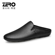零度尚品Zero別墅男鞋男士休閑鞋輕奢舒適鹿皮駕車鞋商務(wù)差旅鞋情侶度假鞋 黑色 41