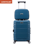LUCKY CLUB 行李箱男女鋁框拉桿箱商務(wù)旅行前置開(kāi)口小型登機子母箱子20英寸