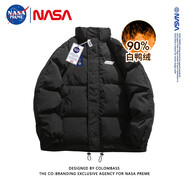 Colombass NASA潮牌羽絨服男冬季新款短款男士加厚保暖寬松冬裝外套 黑色(升級款) L/175(建議115-130斤)