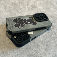 期尚潮牌暴力熊iPhone14Promax手機殼耐臟保護套蘋(píng)果14全包皮質(zhì)13硅膠12鏡頭新款16Pro 黑色【小羊暴力熊】 iPhone 14 PLUS