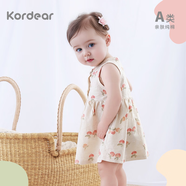 Kordear嬰兒裙子夏裝女寶寶洋氣背心裙純棉連衣裙女童夏天 元氣桃桃 90 cm