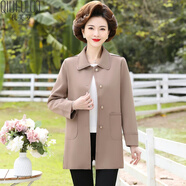 秋芙羅媽媽秋裝毛呢外套婚宴紅色禮服中老年女裝50歲60喜婆婆夾克外套