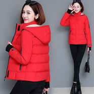 帝黛（DIDAI）品牌棉服女短款2024年冬裝新品女裝棉衣女士棉襖外套風衣面包服 紅款 店長推薦 XL 建議（115-130斤）