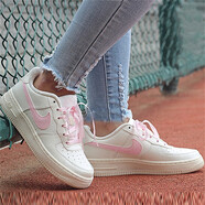耐克（NIKE）女鞋 Air Force 1 AF1 低幫空軍一號(hào)透氣休閑輕便運(yùn)動(dòng)休閑鞋 314219-130 櫻花粉 38.5