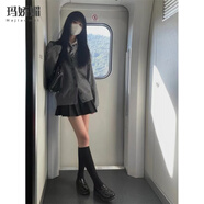 瑪嬌媚（Majiaomei）連衣裙女裝2025年新款套裝女學(xué)院風(fēng)jk制服開衫毛衣襯衣百褶裙子女 毛衣+襯衣+百褶裙 L