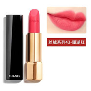 香奈兒（Chanel）女生生日禮物 新色黑管口紅COCO小姐炫光滋潤絲絨啞光唇釉不沾杯 43號絲絨 珊瑚紅橘紅色
