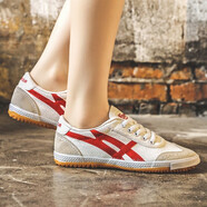 回力網(wǎng)面運動(dòng)鞋經(jīng)典款低幫球鞋軟底防滑訓練鞋男女鞋室內乒乓球鞋 WL-27白/紅 42