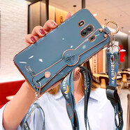 喬歡歡 華為mate9手機殼mate10保護mt10pro硅膠套m9por腕帶掛繩MHA一AL00全 Mate10【奶奶灰】升級腕帶支架款全屏鋼膜+斜挎