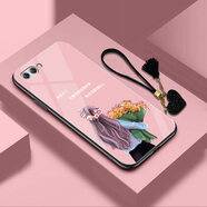 GOBK  華為nova2s手機殼naov2s男女個(gè)性新款保護套氣囊防摔鏡頭全包硅膠可愛(ài)女孩玻璃殼H 捧花女孩-粉色【鋼化膜+愛(ài)心流蘇手繩】