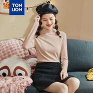 唐獅打底衫女秋冬季衣多穿新款半高領(lǐng)純色內搭長(cháng)袖T恤女1