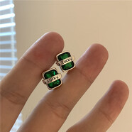 范米粒 S925鍍銀針閃亮耳環(huán)女復古時尚好運字母耳扣優(yōu)雅簡約創(chuàng)意耳飾 ED1655-2