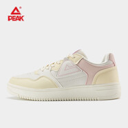 匹克大三角板鞋男鞋女鞋運動(dòng)鞋情侶低幫防滑透氣百搭潮流休閑鞋子 米白/粉紫(女款)  35