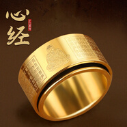 山迪心經(jīng)戒指男可轉(zhuǎn)動(dòng)十二生肖本命佛鈦鋼戒指本命年男士平安復(fù)古指環(huán) 大日如來-生肖羊猴金色 8號