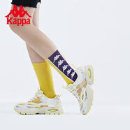 Kappa串標復古跑鞋秋新情侶男女夜光老爹鞋K0BY5MM04 安哥拉白/鷺羽白/淺鵝黃027A 36
