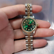 勞力士（ROLEX）【二手99新】二手勞力士 日志型系列 自動機械 女表 勞力士18K間金69173 69173祖母綠盤外圈鉆 后鑲鉆 26表徑