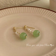 歐陽(yáng)先生925銀針?lè )潞吞镉穸斝”娸p奢手工繞線(xiàn)珍珠耳環(huán)女新款潮氣質(zhì)耳飾 A1754-1仿和田玉耳墜A23-107