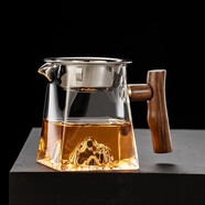 品德坊（PINDEFANG）玻璃公道杯帶過(guò)濾網(wǎng)茶漏套裝茶具配件茶海分茶器加厚功夫茶杯大號 觀(guān)山四方公杯+加深漏