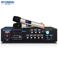 HYUNDAI現(xiàn)代 家庭ktv音響功放機 家用卡包音箱專用 高保真藍牙無線大功率音樂功放 D70(含雙無線話筒）