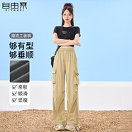 自由系速干工裝褲女2025新款沖鋒小個(gè)子冰絲闊腿褲子夏季薄款登山運動(dòng)褲