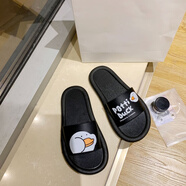 ZUYLFYP拖鞋男女情侶家居日用卡通日常家用居家浴室軟底可愛(ài)拖鞋外穿 可愛(ài)鴨-黑色 40-41