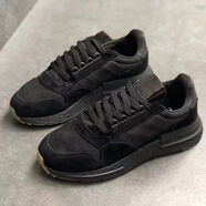IRTM新款三葉草男鞋ZX500 RM網面爆米花女鞋Boost運動休閑跑步鞋 ZX500全黑 42