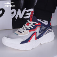 鴻星爾克（ERKE）【斷碼淸倉】跑步鞋男網(wǎng)面透氣休閑運動(dòng)鞋舒適軟底戶(hù)外耐磨慢跑鞋 橡牙白/大學(xué)紅 39