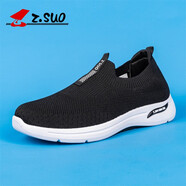 走索（Z.Suo） 一腳蹬網(wǎng)面鞋2024夏季新款舒適百搭單鞋套腳休閑鞋子 黑色 39
