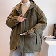 Foss Phil 棉衣男士春季新款沖鋒棉襖晉江棉服夾棉加厚外套男港風(fēng)上衣服 JKCY-MY9080軍綠 XL