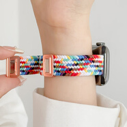 OIMG適用iwatch8表帶S9蘋果手表applewatch9夏天新款S8細(xì)款尼龍S7編織小蠻腰7磁吸S6透氣SE女iphone運(yùn) 【彩虹】 45mm(iwatch7/8/9代)配膜+透明套
