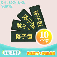 帕咭瓦 幼兒園名字貼姓名貼刺繡布可縫可洗簡易小號兒童防水卡通名字條衣服貼被子貼名字標簽校服繡字定制 軍迷D組（軍綠色）